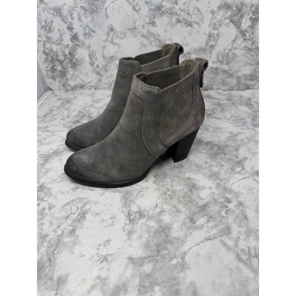 UGG Bonham Grey Suede Chelsea Ankle Boots Block Heel 1013893 Womens 9 - Picture 4 of 8